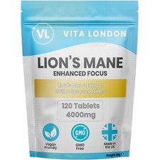 Lions Mane Mushroom 4000mg 120 Tablets (Not Capsules Or Gummies) Focus Brain Herbal Supplements price