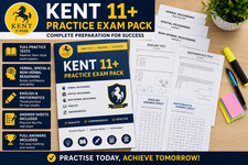 Kent 11+ Practice Exam Pack | Maths English VR NVR Spatial | Full Mock Tests English price
