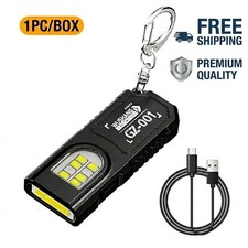 LED Torch Lamp USB Rechargeable Pocket Mini Keychain Keyring Camping Flashlight Torch price