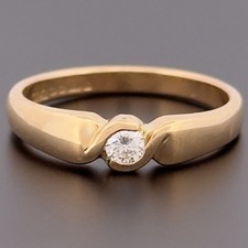 18ct Yellow Gold 0.11ct Diamond Solitaire Band Ring Size L Hallmarked Diamond Solitaire Ring price