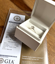GIA DIAMOND DOSSIER Platinum 900 Round Solitaire Diamond Ring M 1/2 GIA Diamond Solitaire Ring price