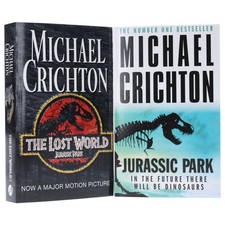 Jurassic Park & The Lost World 2 Books- Michael Crichton - Fiction - Paperback Science Fiction & Fantasy price