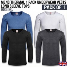 Mens Thermal Long Sleeve T Shirt Underwear Vest Warm Winter Baselayer Top S-2XL Thermal Underwear price