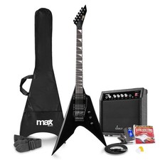 Max Gigkit V Rock Style Electric Guitar with Amplifier, Tuner, Strap and Gig Bag Electric Guitars price