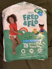 Tesco Fred & Flo Size 9+ Ultra Dry Nappies X2 Samples Baby Nappy price