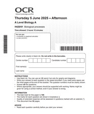 OCR A-Level Biology A 2025 All Question Papers + Markschemes Biology price
