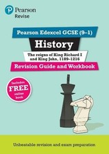 Pearson REVISE Edexcel GCSE History King Richard I and King John Revision Guide History Study Guides price