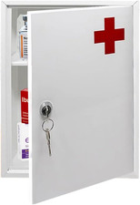 Lockable First Aid Medical Cabinet Wall Mounted Medicine Storage Box Box 2 Keys Medicine & Supply Cabinet price