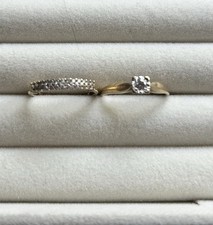 Diamond 9ct Engagement And Eternity Ring Size P Gold Ring price