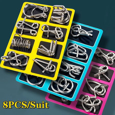 8pcs/Set Metal Interactive Game Mini Brain Teaser Trick Toy for Kids Adults Gift Brain Games price