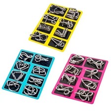 3x 8Pcs Metal Montessori Puzzle Wire IQ Brain Teaser Games Educational Toy Set Brain Games price