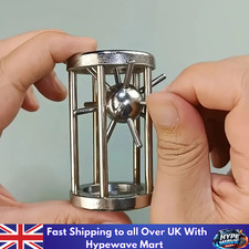 Stainless Steel Cage Challenge Puzzle Game Adult IQ Brain Teaser Metal Mind Toy Brain Games price