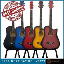ACOUSTIC GUITAR FOR ADULTS BEGINNERS CUTAWAY HARDWOOD NEW 38" INCH FULL SIZE Classical Guitars price
