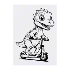 'Dinosaur on Scooter' Temporary Tattoos / Transfers (TO00099887) Scooter price