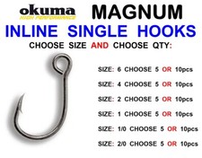 OKUMA INLINE SINGLE HOOKS FOR ASSIST SPINNERS TOBY SPOON SLOW JIGS STINGER LURES Fishing Hook (Jig) price