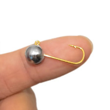 Mini Jig Head Fishing Hooks Soft Worm Lure Trout Rockfish Tackle Barbed 10PCS Fishing Hook (Jig) price