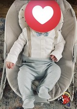 Baby Boys Sleep suit  Outfit Braces Bow tie Blue Christening Next 3-6 Months Baby Sleep Set price