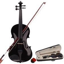 4/4 Full-Size Black Acoustic Violin Set For Student Adult With Case+ Bow +Rosin Violins price