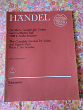 Handel Complete Sonatas Violin & Figured Bass Bk 1 6 Sonatas Barenreiter Urtext Violins price