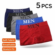 5 Pack Men's Boxer Briefs Soft Stretch Breathable Underwear Elastic Shorts Men's Boxer price