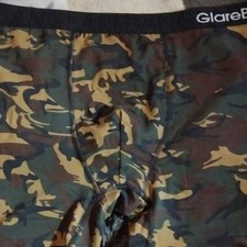 GlareBand Men's Camo Boxer Brief Underwear M Green Brown Black Stretch Poly Men's Boxer price