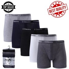 1-12 Pack Men's Soft Cotton Boxer Shorts Classic Fit Underwear with Button Fly Men's Boxer price