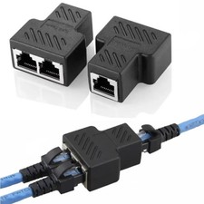 RJ45 SPLITTER 2 PORT ETHERNET ADAPTER, DUAL FEMALE LAN NETWORK CABLE CONNECTOS Network Cable price