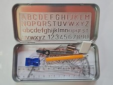 10 Piece Maths Set - Geometry Compass Ruler Protector School College in Tin Case Geometry price