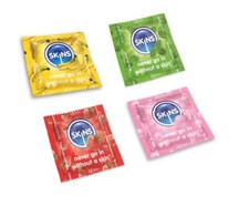 Skins Flavoured Condoms - Available in 6, 12, 24, 36, 48 or 100 packs Condoms price