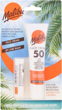 Malibu Sun SPF 50 Face Cream and SPF 30 Lip Balm Duo Pack Water Resistant Sun Creams and Lotions price