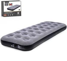 Camping Airbed Flocked Inflatable Mattress Single Blow Up Air Bed - Grey Air Mattress price