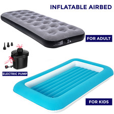 Single Inflatable Flocked Air Beds Camping Mattress Airbed With Electric Pump Air Mattress price