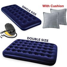 Double Single Flocked Camping Airbed Inflatable Mattress Blow Up Air Bed Cushion Air Mattress price