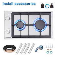 SNDOAS 2 Burner Gas Hob 30cm Stainless Steel Kitchen Built in Gas Cooktop NG/LPG Built-in Cooktops price