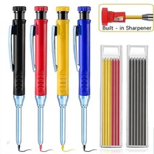 Deep Hole Solid Carpenter Pencil With 6 Refill Leads Construction Pencil Set Mechanical Pencil price
