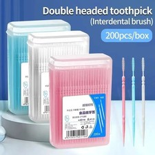 200 PCS PACK PLASTIC TOOTHPICKS Dental Tooth Picks Oral Care Hygiene Floss Brush Dental Floss price