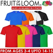 Fruit Of The Loom Children Boys Girls T Shirts Cotton Plain Short Sleeve Tee Top Boys' T-shirt price
