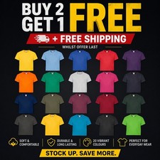 Kids Original T-Shirt Classic Fit Plain Boys Girls Crew Neck Fruit of the Loom Boys' T-shirt price