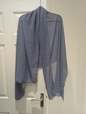 Blue 100% Chiffon Wrap/Scarf/Pashmina/Shawl One Size Large. Shawl price
