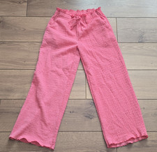I Love Girlswear Girls Pink Cotton Wide-Leg Trousers 7-8Y Drawstring Waist Girls' Trousers price