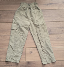 SHEIN Girls Beige Cargo Trousers 8Y Button Closure Elasticated Waist Pockets Girls' Trousers price