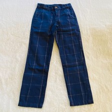 Gymboree Girl’s size 8 navy blue plaid pants academia 100% cotton slim fit Girls' Trousers price