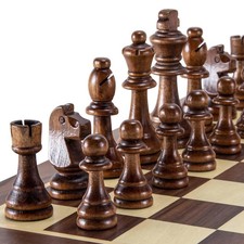 32PCS Wooden Chess Pieces Set Staunton Style 8cm King – No Board Included Chess price