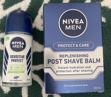 NIVEA Men Protect & Care Replenishing Post Shave Balm 100ml & roll on deodorant After Shave Care price