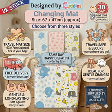 Travel Changing Mat  - Foldable Washable Baby Waterproof - 3 Cuddly Styles Baby Changing Mat price