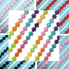 2yds Daisy 12mm Embroidered Flower Lace Trim - Pick your Colour YDS price
