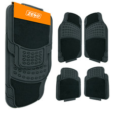 4PCS HEAVY DUTY UNIVERSAL BLACK CARPET & RUBBER CAR MAT SET NON SLIP VAN MATS Mat price