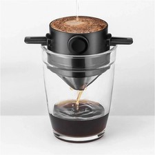Portable Pour Over Coffee Maker Collapsible Filter Stainless Steel Mug UK Coffee Makers price
