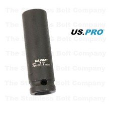 US PRO 1/2" Drive 17mm Deep Impact Socket 78mm Long 6 Point 3753 Sockets price