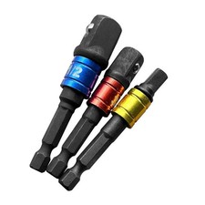 3PCS IMPACT Drill Socket Adaptor Hex Drive To 1/4" 3/8" 1/2" Square Socket Set Sockets price